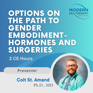 Options on the path to gender embodiment- Hormones and Surgeries ( 2 CE Hours )
