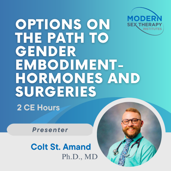 Options on the path to gender embodiment- Hormones and Surgeries ( 2 CE Hours )
