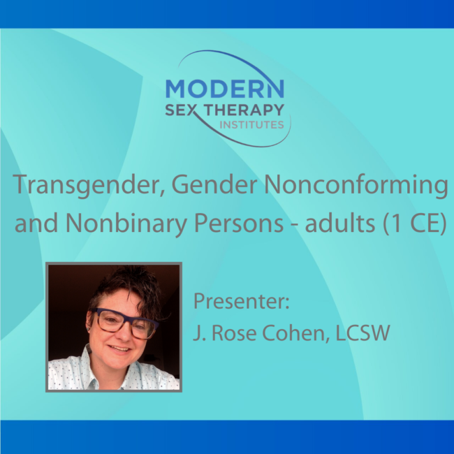 Transgender Gender Nonconforming And Nonbinary Persons Adults 1 Ce